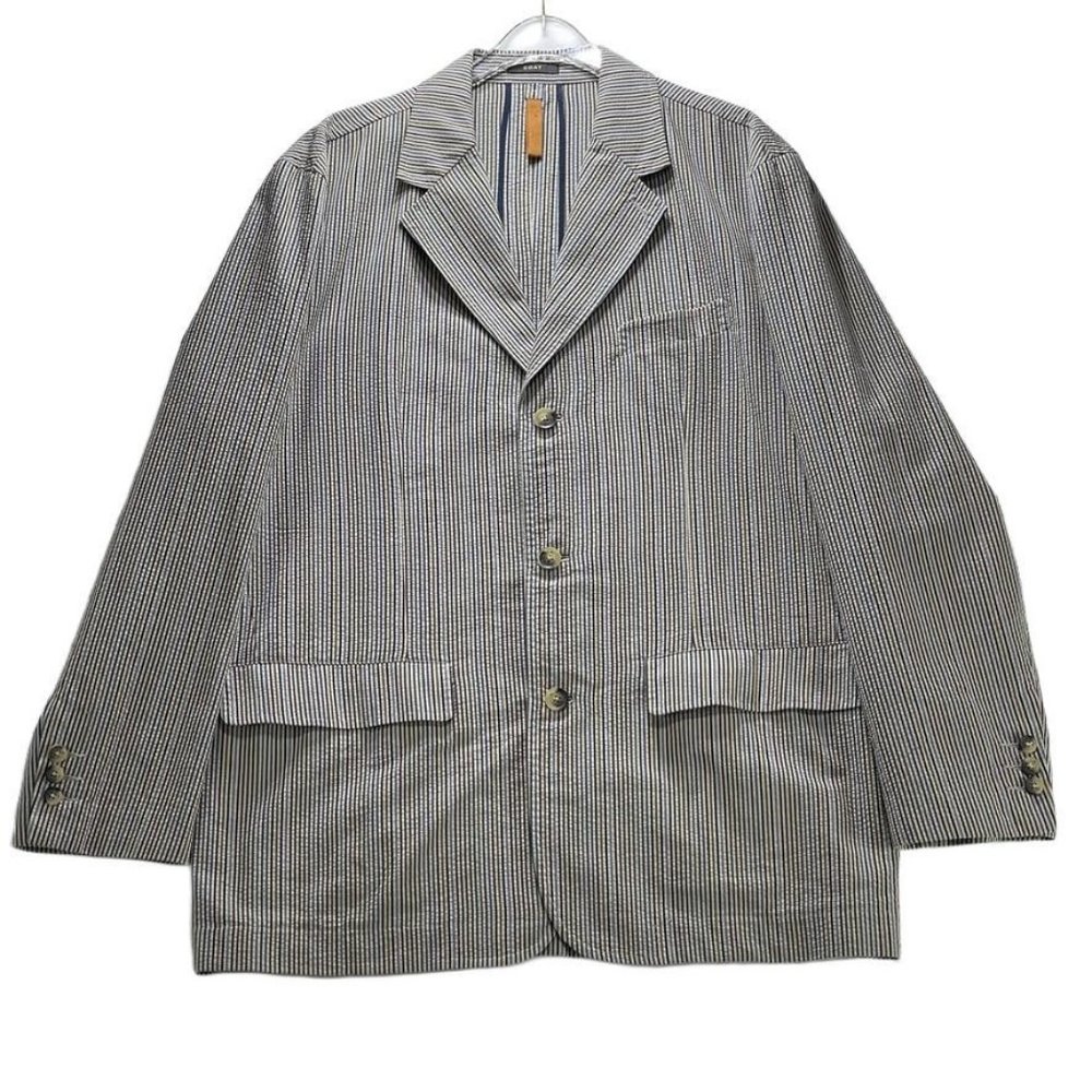 ISLAND SOFT Sport Coat 3 Button Cotton Seersucker Mens Size 2XL